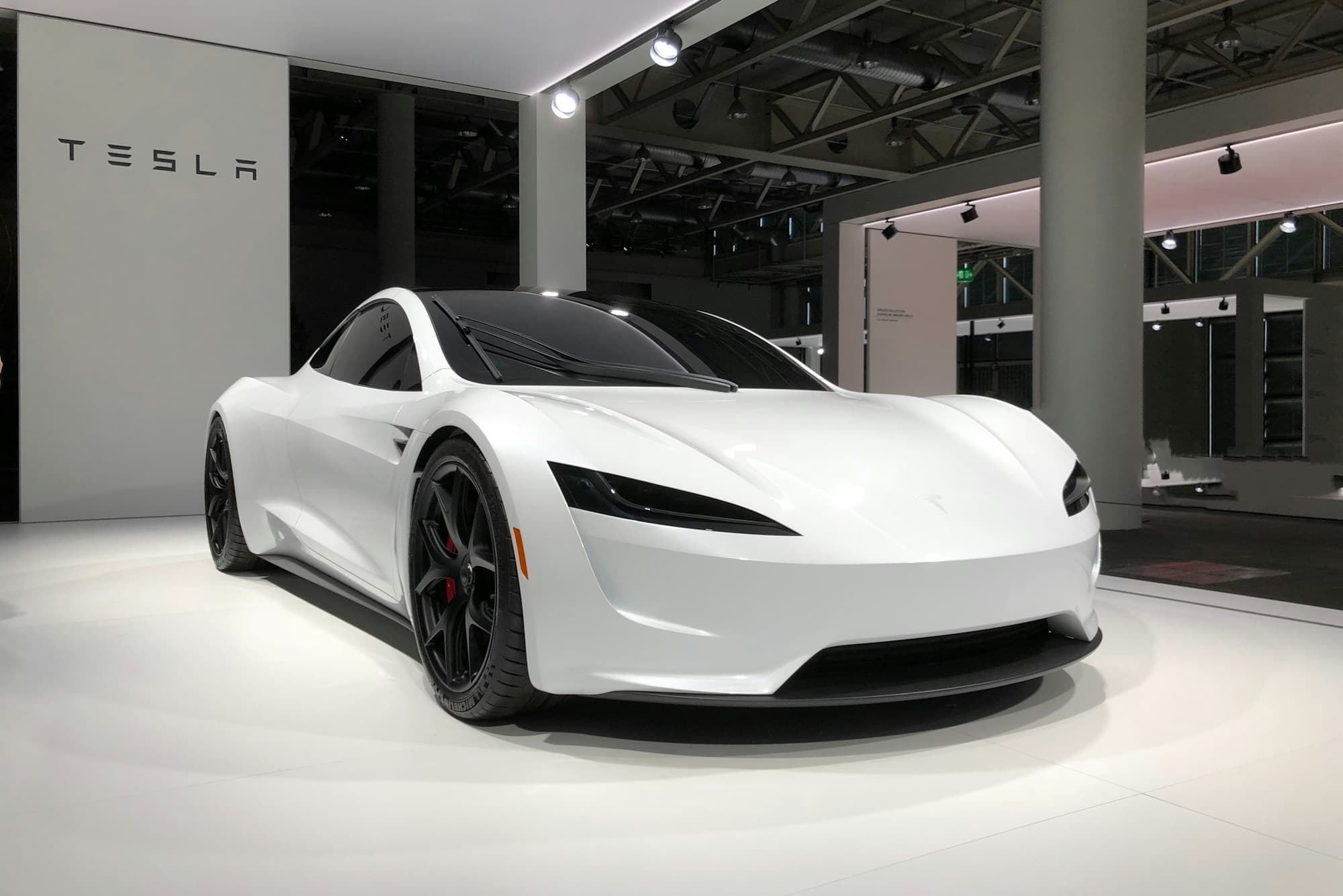 Modern electric vehicle on the road