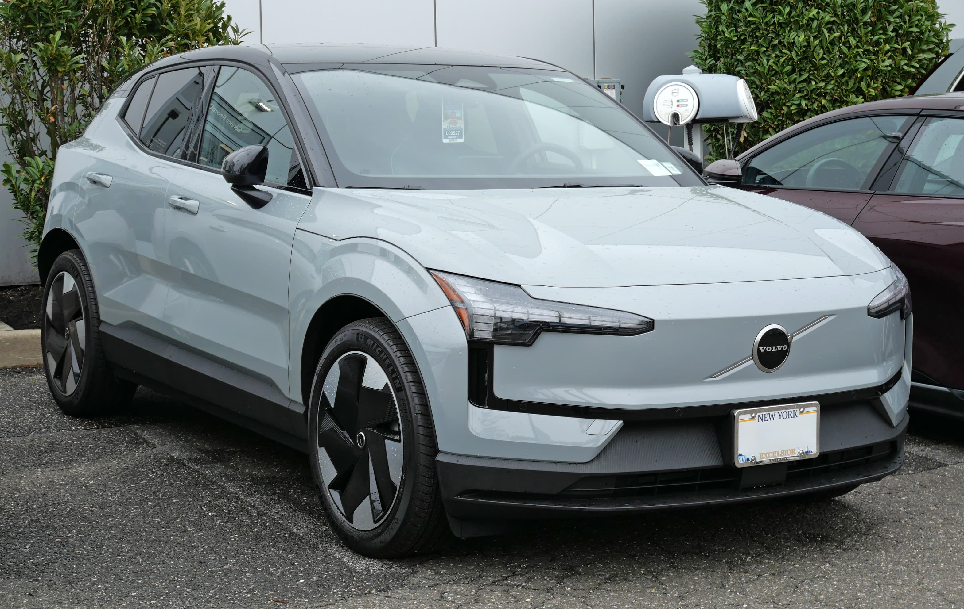 Volvo EX30 electric SUV, used as a stand-in for Volvo's EV design language ahead of official EX60 production photos